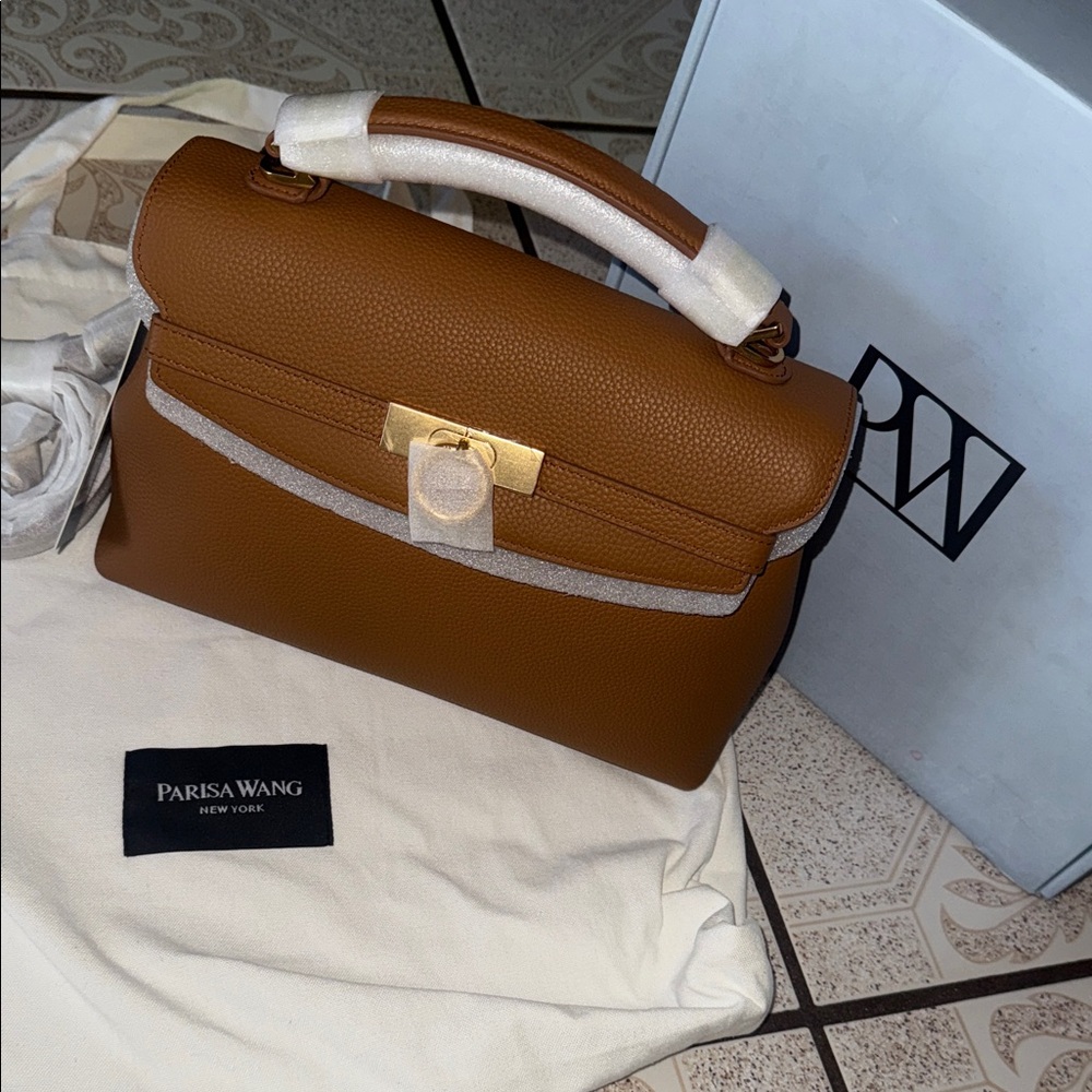 Parisa Wang Grace Medium Soft Top Handle Bag in Chestnut